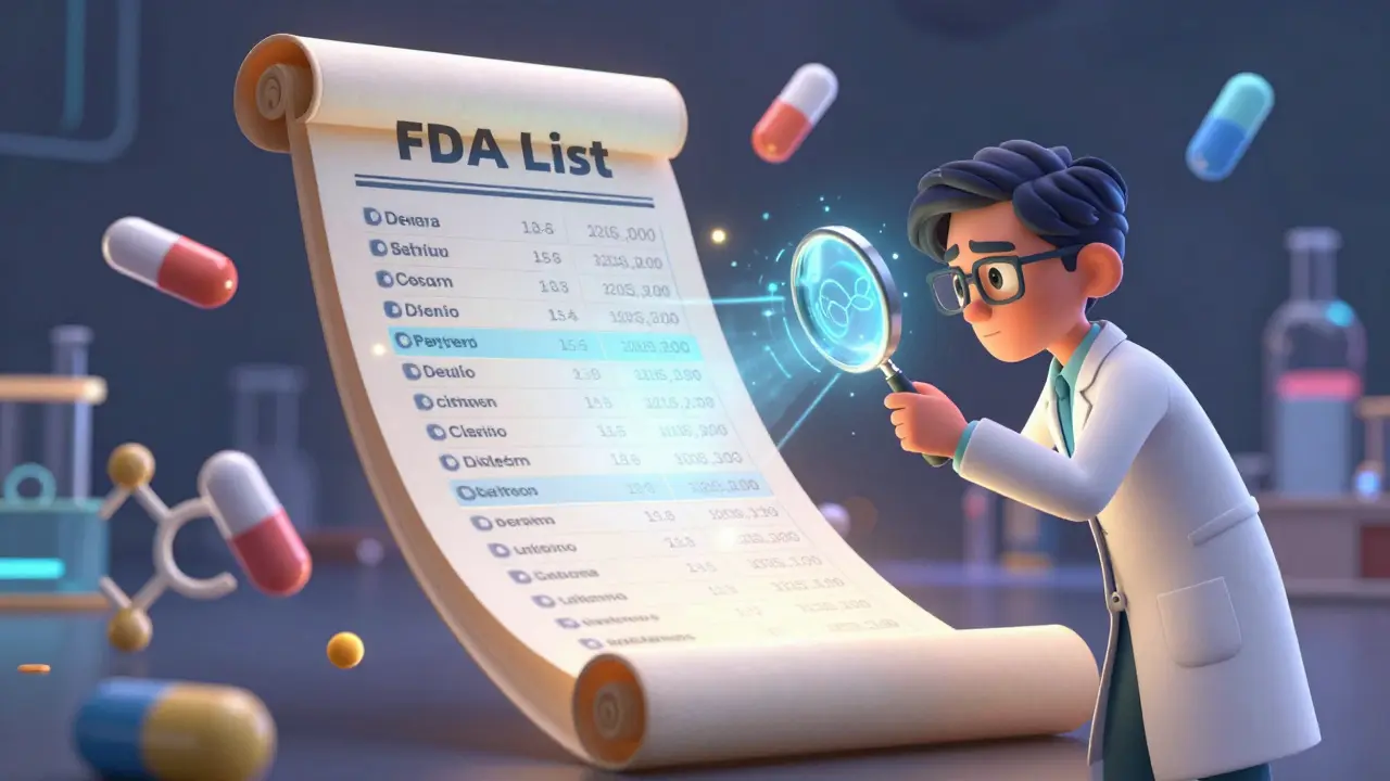 A healthcare provider researching a glowing digital FDA list of authorized generics